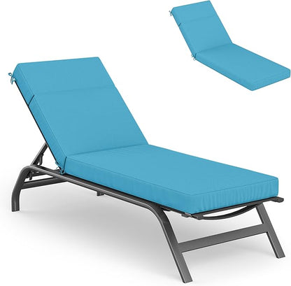 Chaise Lounge Cushions Outdoor, 80" L X 26" W X 4" D Lounge Chair Cushions for Outdoor Furniture, High-Density Foam Outdoor Chaise Cushion-Waterproof Fade-Resistant ThickPatio lounge chair cushion