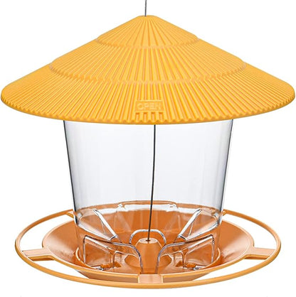 Bird Feeder Outdoor Hanging for Wild Bird Seed, Yellow
