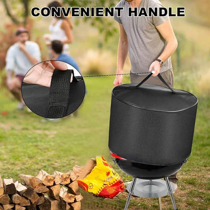Grill Cover Compatible with Gas One CG-14 14-inch Portable Barbecue Grill, Waterproof Dust-Proof Barbecue Grill Cover for 14in Grill, Heavy-Duty Charcoal BBQ Grill Cover with Handle