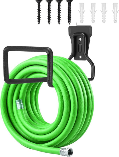 2 Pack Metal Hose Hanger Garden Hose Holder - Water Hose Holders Wall Mount, Heavy Duty Hose Holder Hook Holds Up to 100Ft for Outside Garden Hose, Expandable Hose, Hose Reel, Water Hose/Flexable Hose
