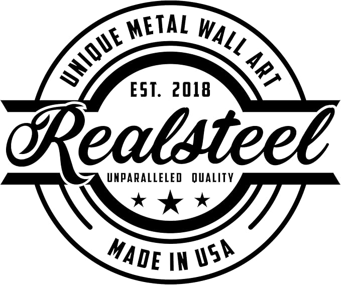 RealSteel Personalized Bear Metal Sign - Custom Outdoor Wall Art with Mountain Scene - Circular Design for Porch, Patio, Lawn & Garden Décor - Rust, 36"