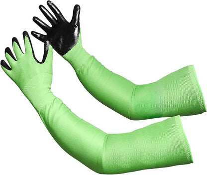 Long Sleeve Gardening Gloves, Protection Flexible Sleeves, No-Slip Grip Strong Durable Garden Gloves, Extended Cuff Women Men Outdoor/Indoor, 1 Pair