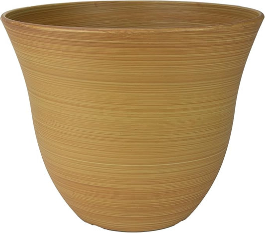 Classic Home and Garden Honeysuckle Resin Planters - Lightweight Indoor & Outdoor Plant Pots - UV-Resistant Plastic Flower Pots - Pot Planters for Flowers & Herbs (15" Bamboo)