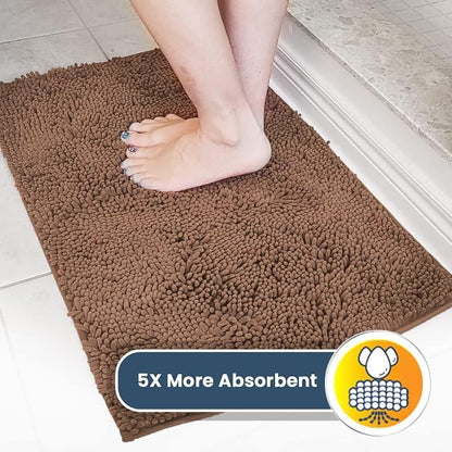 Muddy Mat® | Super Water Absorbent Door Mat Indoor, Microfiber Quick Dry Chenille Entryway Rug, Slip Resistant Front Door Mat, Indoor Mats for Entryway, Machine Washable Pet Rug, Mocha 30" x 48"