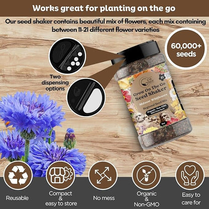 Regional Wildflower Seed Mix by GevaGrow (Midwest Wildflowers, Mini Shaker)