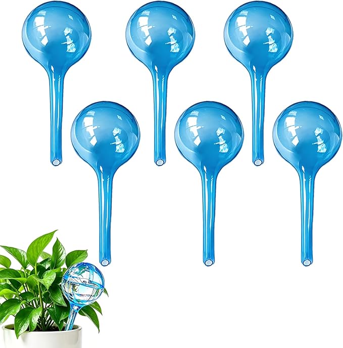 MOONSOUND Small Plant Watering Globes, 6pcs Plastic Plant Watering Devices, Plant Waterer Self Watering Bulbs for Indoor Outdoor Plants
