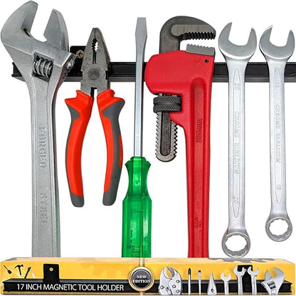 17" Heavy-Duty Magnetic Tool Holder (Upgraded Version) - Extremely Powerful Magnetic Pull Force to Hold Heavy Tools - Professional Space-Saving Magnetic Bar - Tool Organizer Rack/Strip