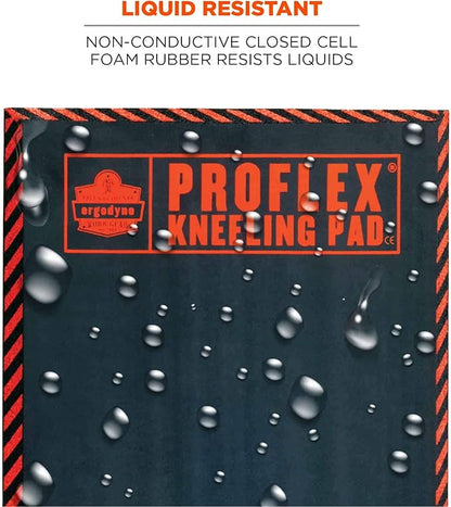 Ergodyne ProFlex 385 Kneeling Pad, Foam Knee Cushion, Water Resistant Kneeling Mat, 16" x 28" x 1",Black,Large