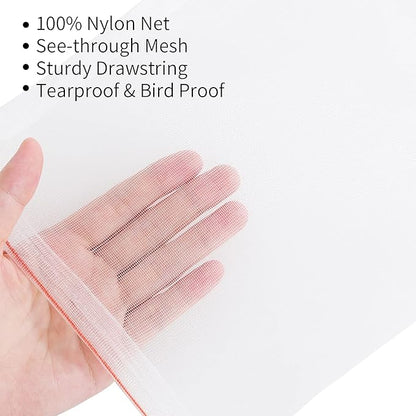 Kikhope 50 Pcs Fruit Protection Bags, 12"x8" Mesh Netting Barrier Bags, Garden Plant Fruits Flower Protect Bag, Garden Netting Bag for Protecting Your Plant Fruits Flower Vegetable