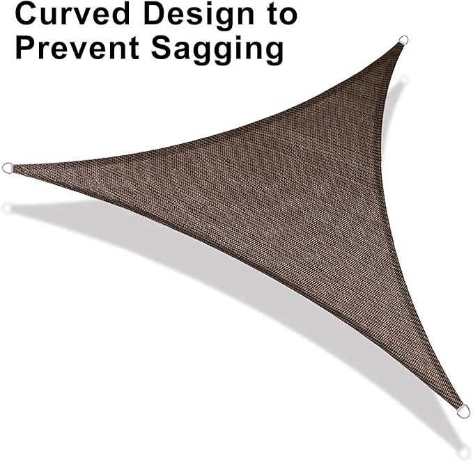 LOVE STORY Custom Size 10'x12'x15.6' Brown Sun Shade Sail Right Triangle Sunshade Fabric Awning Canopy for Patio Backyard Carport Pergola (Customized)