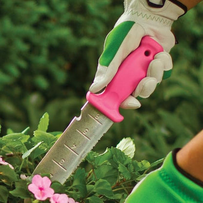 A.M. Leonard Deluxe Soil Knife, Pink – Hori Hori w/ 6-Inch Stainless Steel Blade