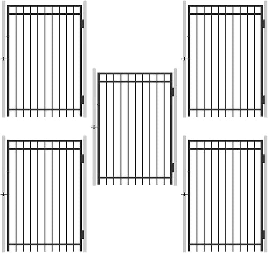 Fencer Wire Heavy Duty Flat Top Fence Gate - Pack of 5, 6FT Height x 4FT Width, Anti-Rust Steel for Outdoor Fencing Barrier, Decorative Garden for Residential, Yard, Pool, Patio