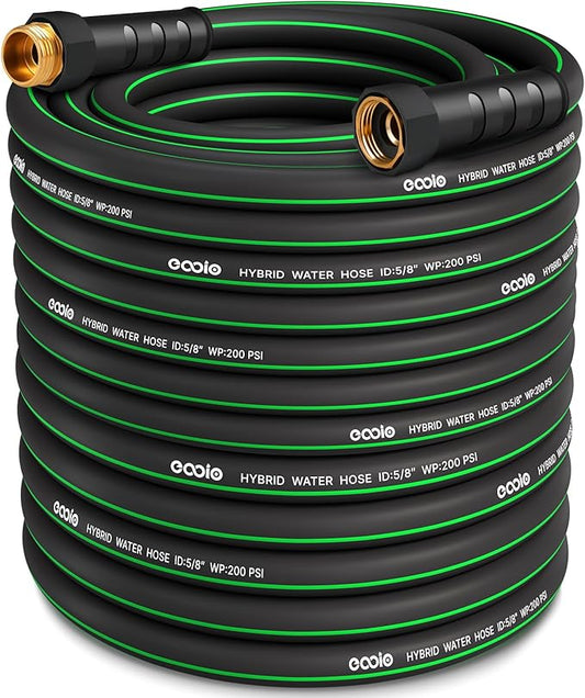 Heavy Duty Garden Hose 100ft, NON-EXPANDABLE Flexible Water Hose, Kink Resistant Lightweight Hybrid Hose, Leakproof Hose Male to Female Fittings