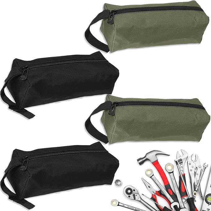 Tool Pouch Bag 2 Pcs Canvas Tool Pouch,Multi-Purpose Tool Bags, Multi-Purpose Small Zipper Tool Pouchs,Screwdriver Tool Bag Set for Organizer Storage Various Electrician Tools