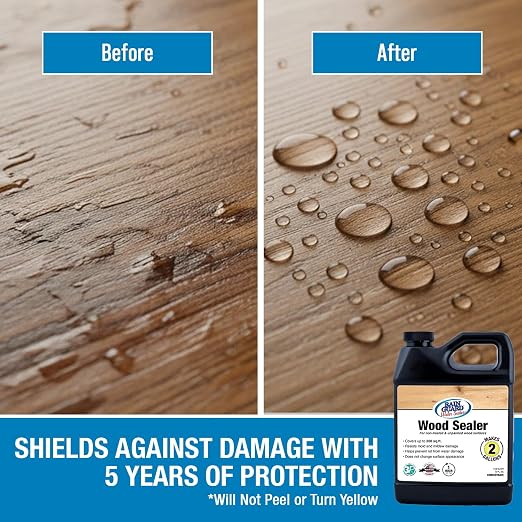 Rain Guard Wood Sealer Concentrate | Makes 2 Gallon | Protects Wood from Water Damage, Rotting, and Stains | Water Based Silane/Siloxane | Eco-Friendly | VOC-Free | Natural Finish