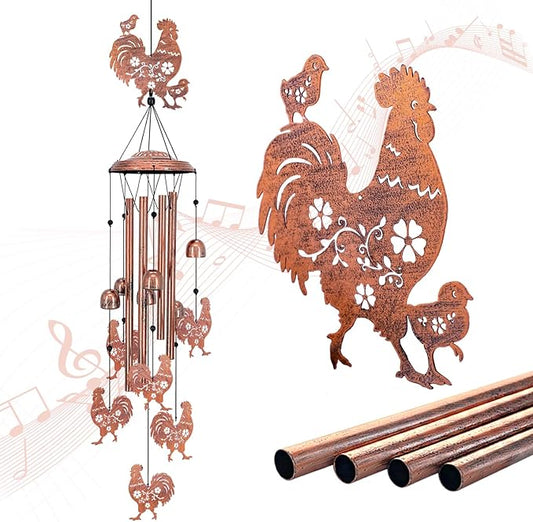 Chicken Wind Chimes for Outside,Chicken Gifts for Women Men/Memorial/Birthday/Rooster Lovers Gifts Metal windchimes Outdoors/Indoors,Garden Decor,Patio,Home,Porch,Yard Decorations