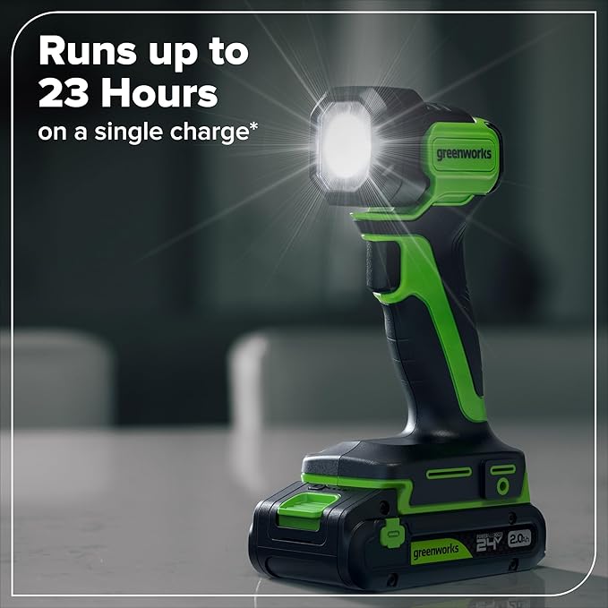 GREENWORKS 24V (6-TOOL) Combo (Drill, Impact Driver, Circular Saw, Reciprocating Saw, Multi-Tool, Flashlight), 4.0Ah + 2.0Ah (24,000mAh Power Bank) Batteries, (2) Cables, 65W Rapid Charger