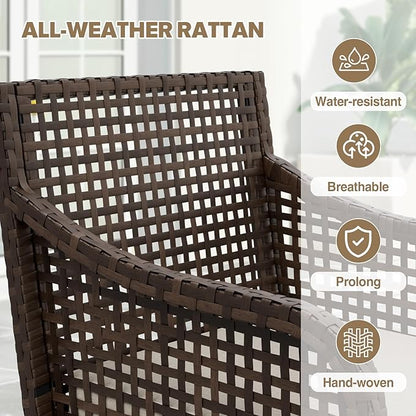 COOS BAY Echo Vibe Patio Dining Set for 6 with 4 Chairs, a Bench and a Table, 6 Piece Outdoor Dining Set, Brown/Beige