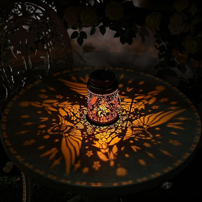 Cooo 2 Pack Solar Lanterns Outdoor Waterproof - Hummingbird Rose Gold Solar Pathway Lights Landscape Path Lights Christmas Lights Gifts for Women Mom Grandma for Garden Yard Patio Backyard Decor