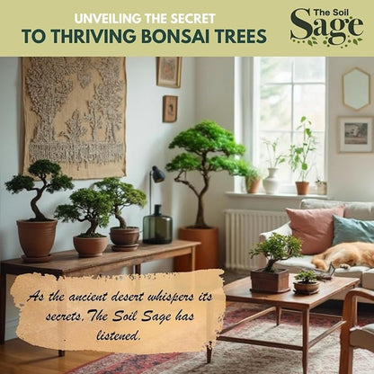 The Soil Sage 5qts/5l Premium Bonsai Mix - U.S.A. Made Ready to Use - Akadama, Pumice, Lava Rock, Fine Pine Bark - Large Bag for All Bonsai Tree - High Drainage Potting, Repotting (Bonsai Soil / 5 QT)