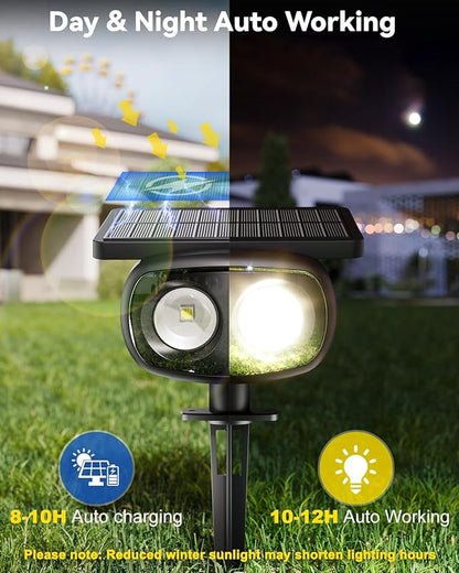 Solar Spot Lights Outdoor Waterproof IP68, RGB Colors Changing Solar Lights with 4 Lighting Modes, Solar Powered Lights Outdoor for Garden Yard Pathway Landscape (4Pack)