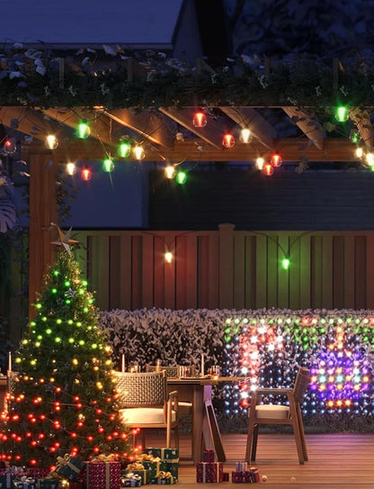 Govee Outdoor Clear Bulb String Lights, 48ft RGBWIC Outdoor Lights with 15 Dimmable Warm White LED Bulbs, 111 Scene Modes for Patio, Backyard, IP67 Waterproof, Works with Alexa, Google & Matter