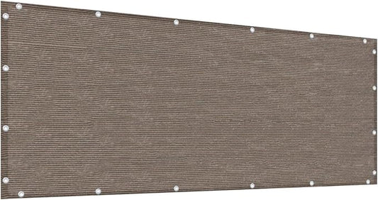 Alion Home© HDPE Privacy Screen Mesh for Pool, Patio, Deck, Balcony, Railing, Fence. No Black Trim. (3' x 24', Brown)