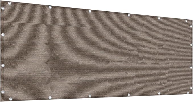 Alion Home Elegant Privacy Screen Windscreen Mesh for Backyard Deck, Patio, Balcony, Fence, Pool, Porch, Railing (5' x 10', Brown)