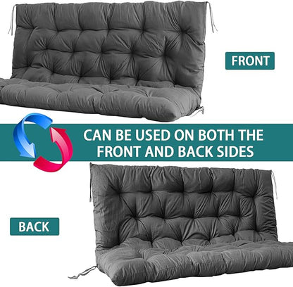 Swing Replacement Seat Cushions, 2-3 Seater Bench Cushions for Outdoor Furnitur with Backrest, Garden Recliner Seat Cushions Waterproof Sofa Pads (Dark Gray, 71x40in)