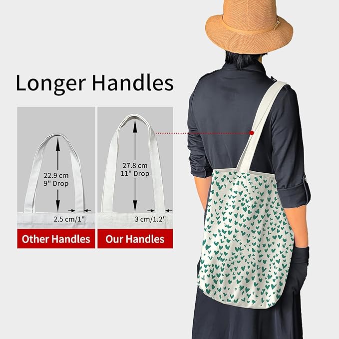 itgowisa Canvas Tote Bag for Women, Tote Bag with Zipper Inner Pocket, Zippered Canvas Bag for Shopping Work Grocery Everyday