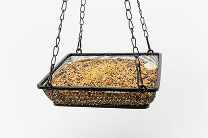 WOSIBO Hanging Feeder Seed Tray, Platform Metal Mesh , Outdoor Garden Decoration for Wild Backyard Attracting Birds