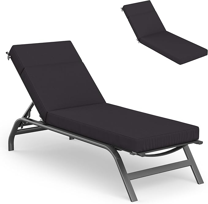Chaise Lounge Cushions Outdoor, 80" L X 26" W X 4" D Lounge Chair Cushions for Outdoor Furniture, High-Density Foam Outdoor Chaise Cushion-Waterproof Fade-Resistant ThickPatio lounge chair cushion