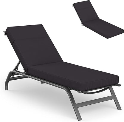 Chaise Lounge Cushions Outdoor, 80" L X 26" W X 4" D Lounge Chair Cushions for Outdoor Furniture, High-Density Foam Outdoor Chaise Cushion-Waterproof Fade-Resistant ThickPatio lounge chair cushion