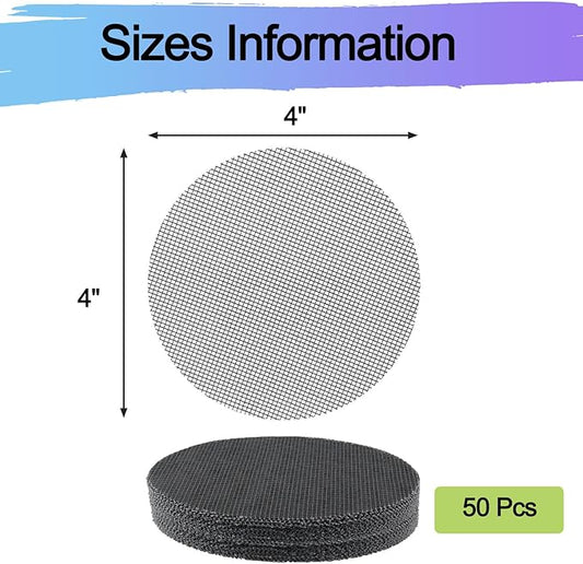 Bonsai Mesh Screen for Plant Pot Drainage 4 Inch, 50 Pcs Plastic Round Flower Pot Hole Mesh Cover Pad, Planter Bottom Drainage Inserts Grid Mat for Potted Succulent