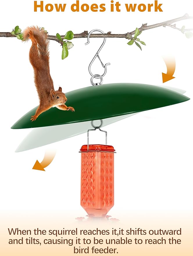 13" Bird Feeder Rain Cover,Bird House Dome,Hummingbird Feeder Guard, Proof for Shepherd's Hook Outdoors,Smart Birds Feeder's Umbrella(Green), 4Pack