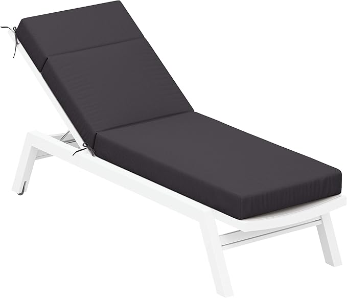 Chaise Lounge Cushion for Outdoor Furniture, Waterproof Fade and Tear Resistant Lounge Deck Chair Cushions for Patio Lawn Pool Resort Hotel