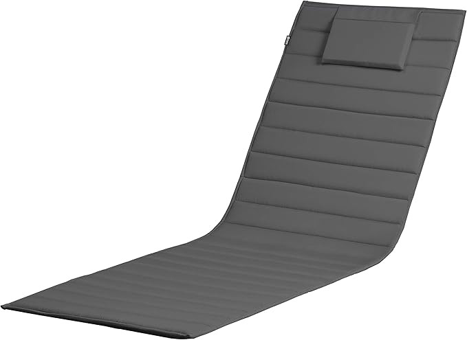 Classic Accessories Storigami Water-Resistant 72 x 21 Inch Chaise Lounge Cushion, Light Charcoal, Patio Cushion