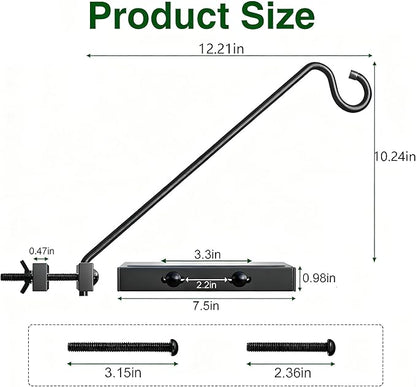 17-Inch Deck Bird Feeder Hanger for Railing, Outdoor Decor Plant Hanger, Balcony Railing Hook - 15LB Capacity - for Hanging Plants, Bird Feeders, Lanterns, Wind Chimes
