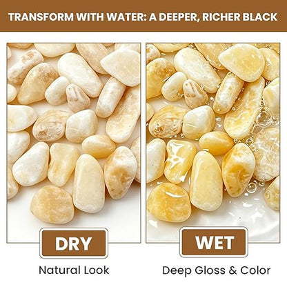 12 lbs Beige Natural Stone Gravel, 1-2 inch Polished Pebbles for Plants, Vases, Aquariums, DIY Crafting, Home Decor, and Garden Landscaping Stones