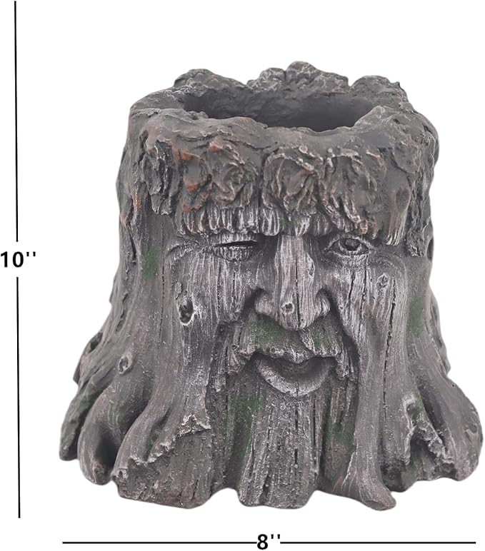 10''H Tree Face Planters Pots Head Planter Magnesium Oxide Head Face Planter Pot Tree Stump Face Flower Plant Pots for Indoor/Outdoor Garden Yard Porch Patio Decor