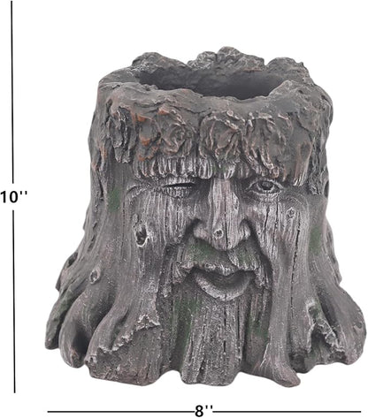 10''H Tree Face Planters Pots Head Planter Magnesium Oxide Head Face Planter Pot Tree Stump Face Flower Plant Pots for Indoor/Outdoor Garden Yard Porch Patio Decor