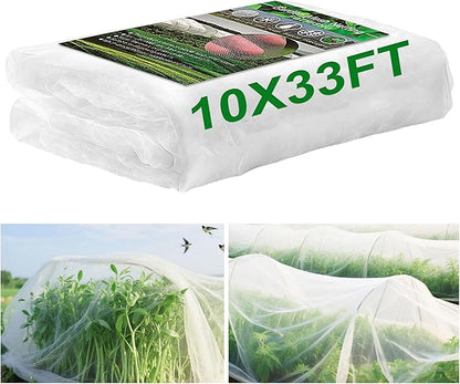 Garden Netting 10x33FT Ultra Fine Mesh Netting Bird Barrier Protection Vegetable Fruit Tree Bushes Plant Cover for Raised Bed