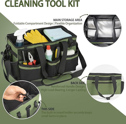 Wearable Cleaning Caddy Organizer & Belt Set, Large Capacity Waterproof Storage with Adjustable Straps & Multi-Pockets, Heavy Duty for Housekeepers & Cleaners | Home, Kitchen, Car & Garden