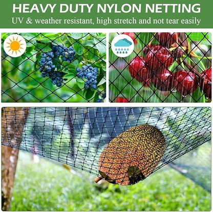 Bird Netting for Chicken Coop 16 X 50 Ft 2" Square Mesh Heavy Duty Chicken Run Netting Roof Cover Against Hawks, Eagles, Owls, UV Resistant, for Garden, Fruit Tree, Plant, Vegetable Protection