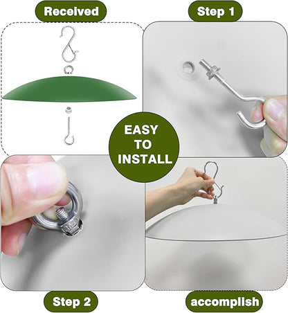 13" Bird Feeder Rain Cover,Bird House Dome,Hummingbird Feeder Guard, Proof for Shepherd's Hook Outdoors,Smart Birds Feeder's Umbrella(Green), 3Pack