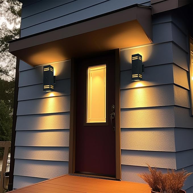 Dusk to Dawn Motion Sensor Porch Light with 3 Lighting Modes, Aluminum Exterior Light Fixtures,25ft Detection Range Waterproof Sconce for Entryway, Patio, Garage,ETL Listed