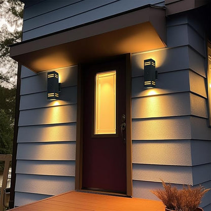 Dusk to Dawn Motion Sensor Porch Light with 3 Lighting Modes, Aluminum Exterior Light Fixtures,25ft Detection Range Waterproof Sconce for Entryway, Patio, Garage,ETL Listed