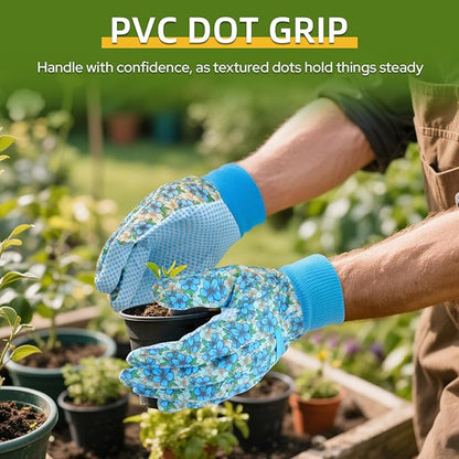 JUMPHIGH Garden Gloves for Women, Floral Gardening Gloves Ladies Soft Breathable Yard Work Glove Light Working Gloves