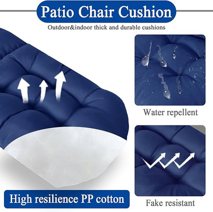Adirondack Chair Cushion, Thick Indoor/Outdoor Rocking Chair Cushion with High Elasticity PP Cotton Water-Resistant Patio Furniture Cushions High Back Seat Pads for Porch Yard Lawn Chairs 44x19x4