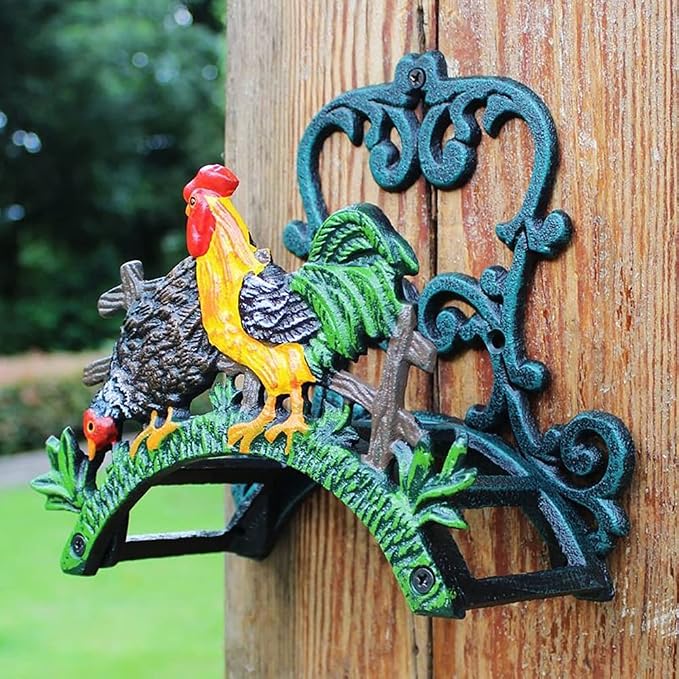 Cast Iron Heavy Duty Wall Mount Hose Hanger, Solid Metal Sturdy Decorative Water Hose Rack/Organizer, Easy to Install and Hold Up to 50/75/100 ft